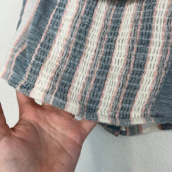 Altar'd State Striped Button Front Off the Shoulder Gauzy Crop Top Size Medium - Picture 7 of 7